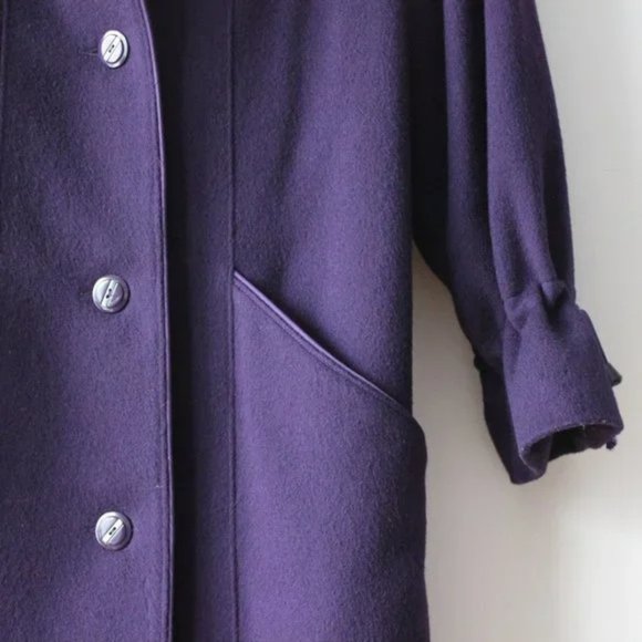 Vintage Wool Purple Coat Made in Canada - Picture 3 of 3